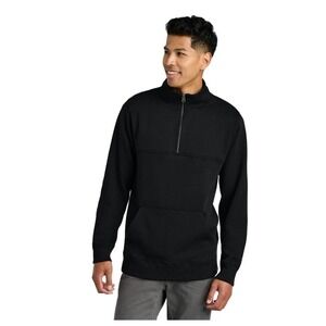 TENTREE - MEN'S‎ SPACE DYE 1/4 Zip Meteorite Black Size Large NWT